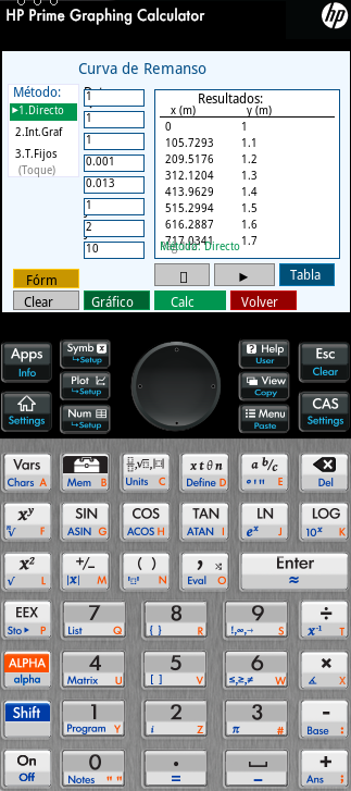 HP Prime directo tramos