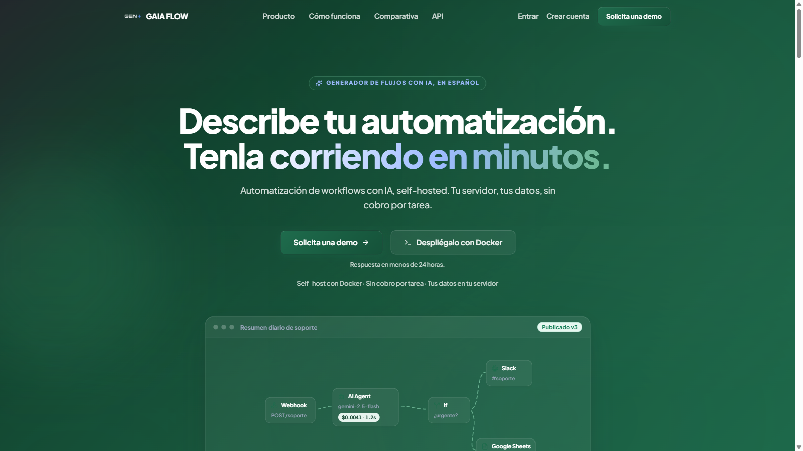 GAIA FLOW: generador de flujos con IA, self-hosted